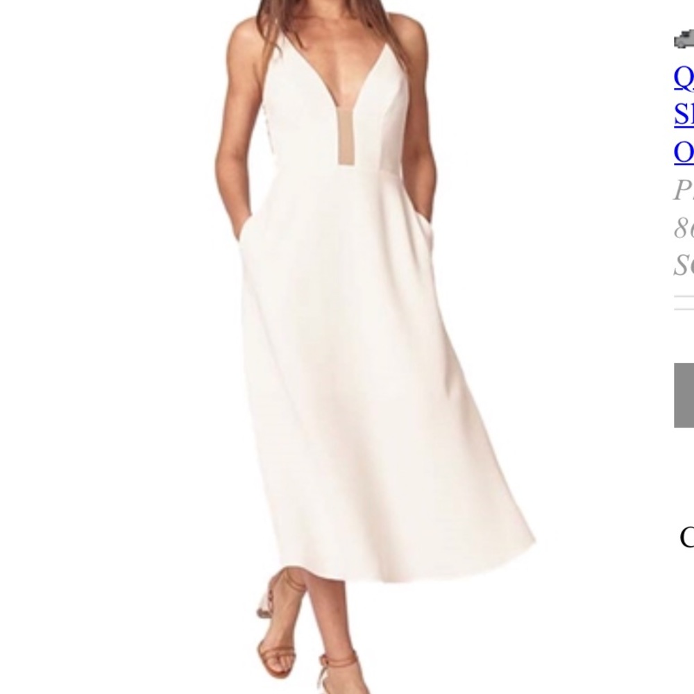 Allen Schwartz Elegant Cream Midi Dress
